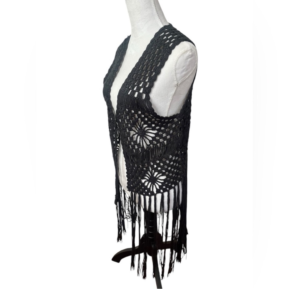 Rock&Roll Denim Bohemian Black Crochet Festival F… - image 4